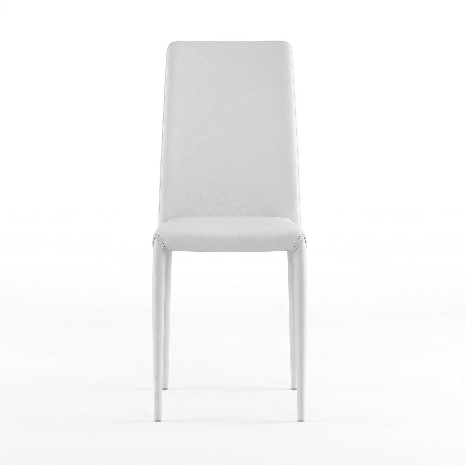 Set 4 sedie sala da pranzo Eloria | Imbottite e impilabili | Bianco