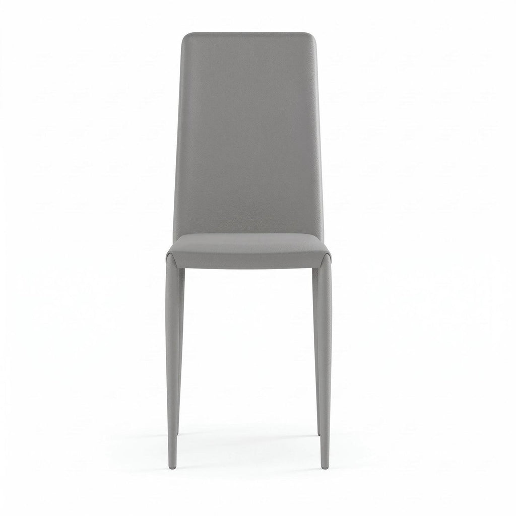Set 4 sedie sala da pranzo Eloria | Imbottite e impilabili | Grigio chiaro