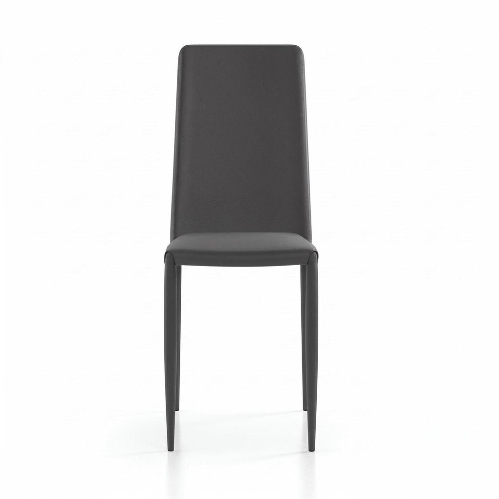 Set 4 sedie sala da pranzo Eloria | Imbottite e impilabili | Grigio scuro