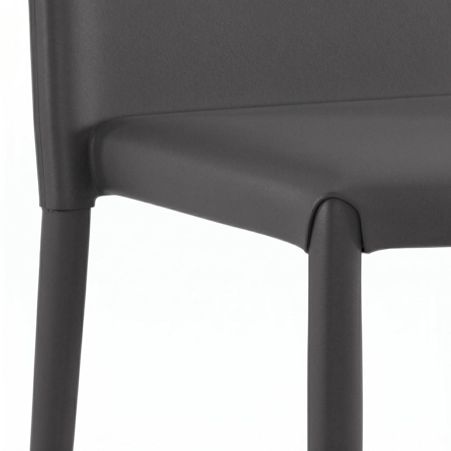 Set 4 sedie sala da pranzo Eloria | Imbottite e impilabili | Grigio scuro
