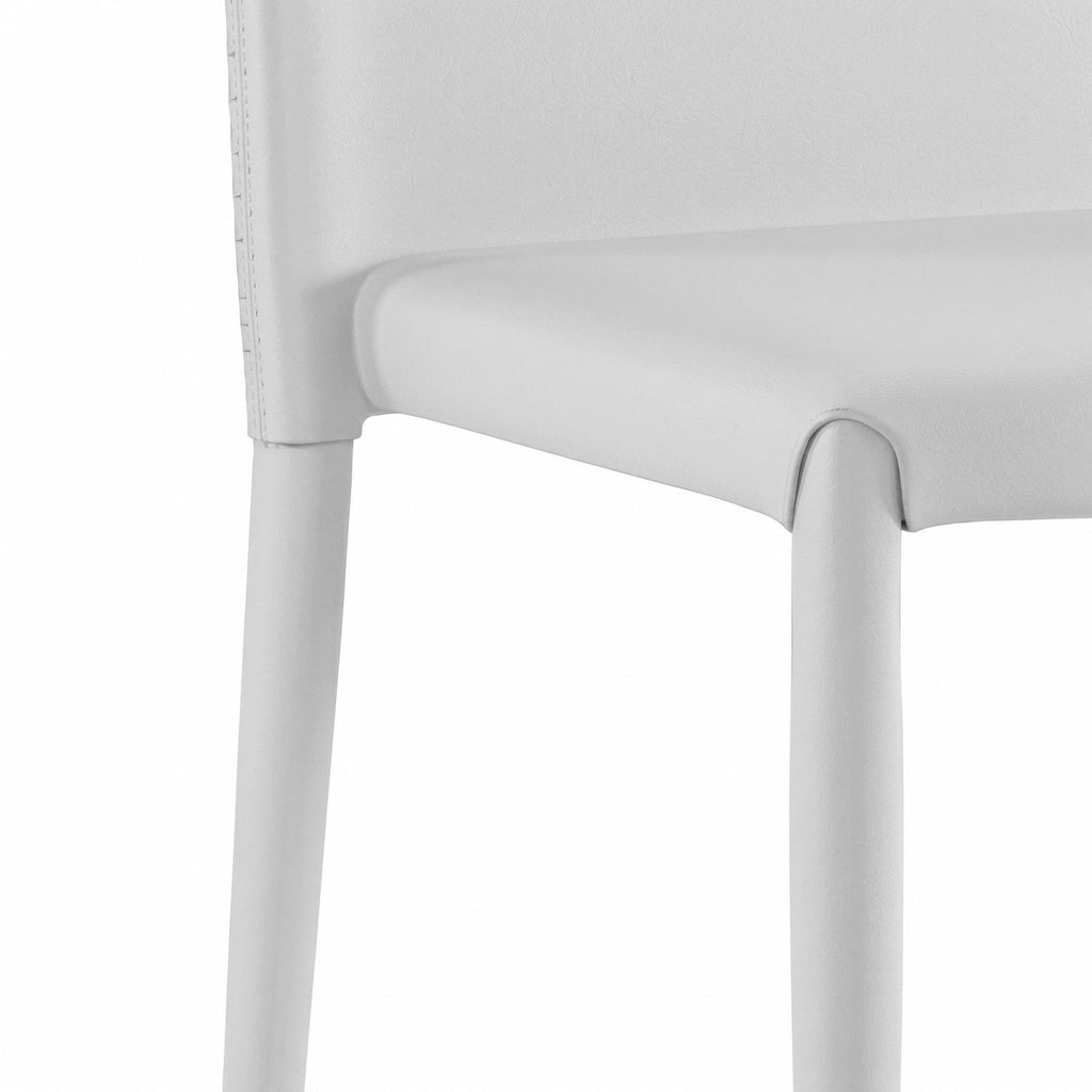 Set 4 sedie sala da pranzo Eloria | Imbottite e impilabili | Bianco