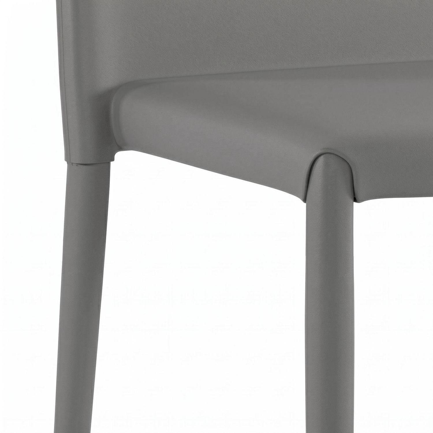 Set 4 sedie sala da pranzo Eloria | Imbottite e impilabili | Grigio chiaro