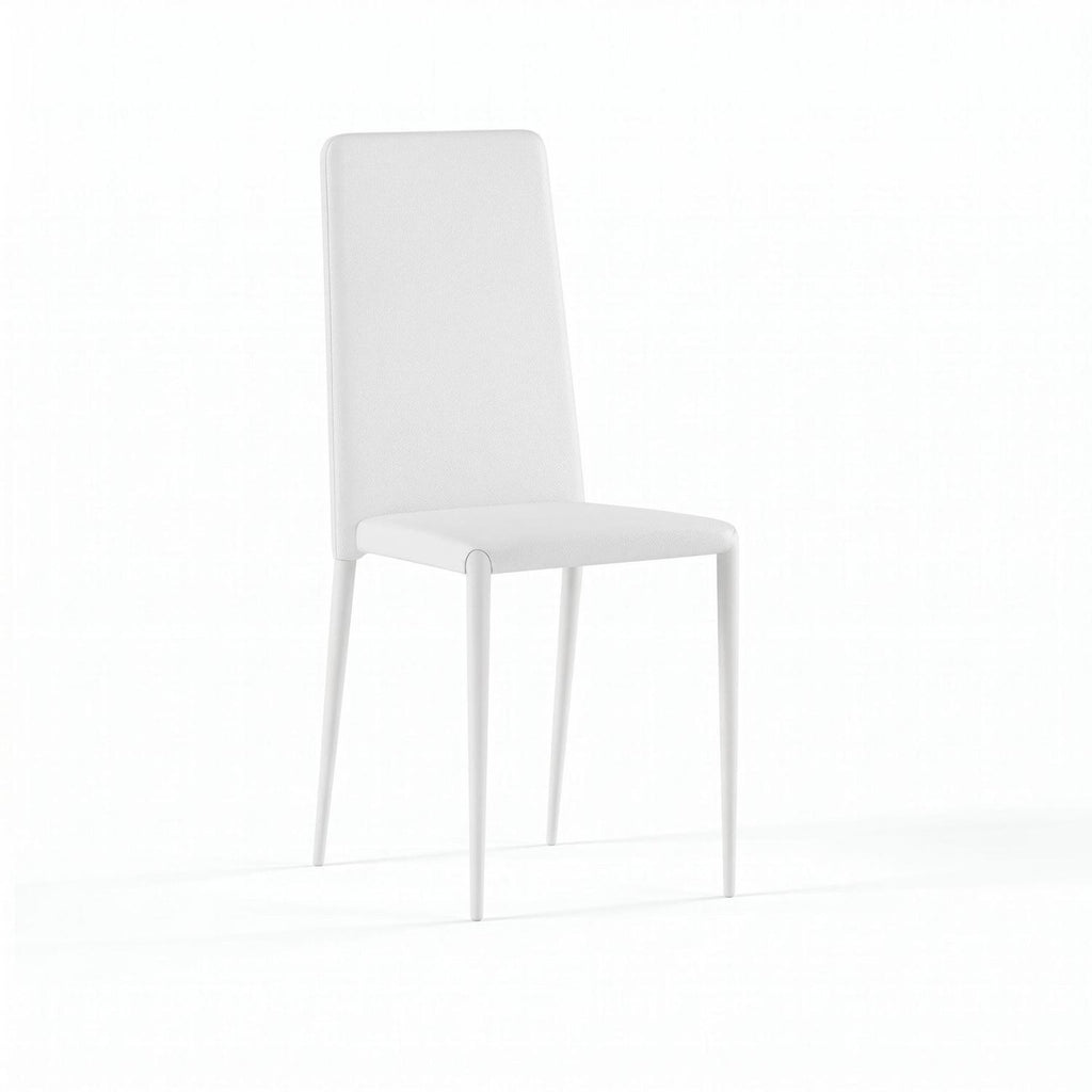 Set 4 sedie sala da pranzo Eloria | Imbottite e impilabili | Bianco