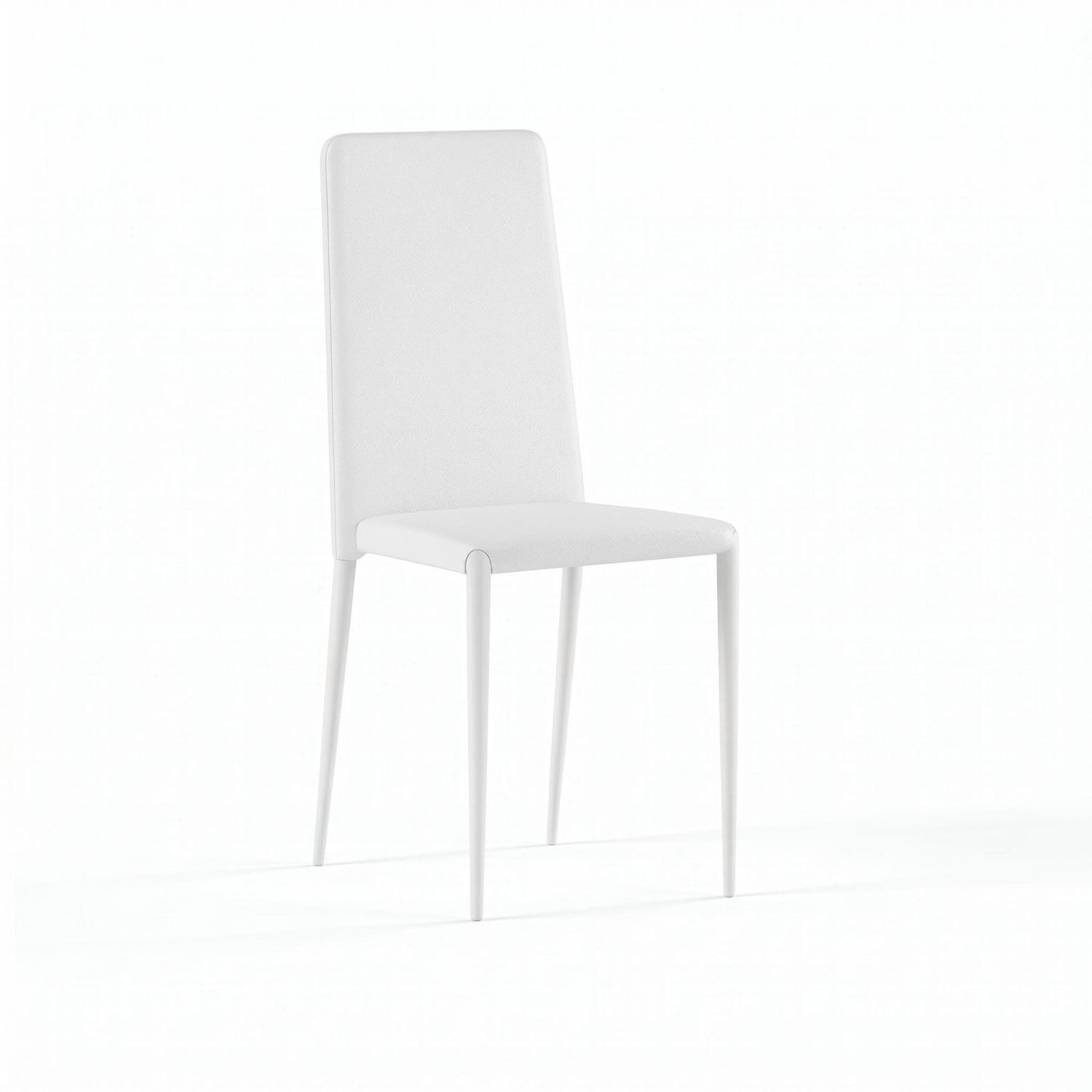 Set 4 sedie sala da pranzo Eloria | Imbottite e impilabili | Bianco