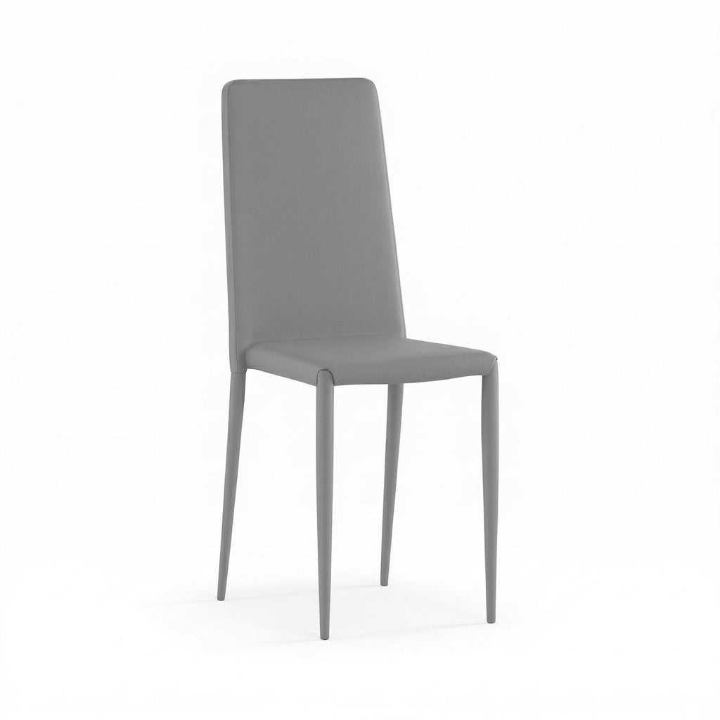 Set 4 sedie sala da pranzo Eloria | Imbottite e impilabili | Grigio chiaro