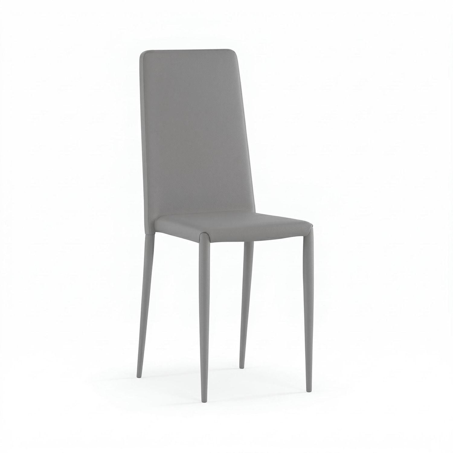 Set 4 sedie sala da pranzo Eloria | Imbottite e impilabili | Grigio chiaro
