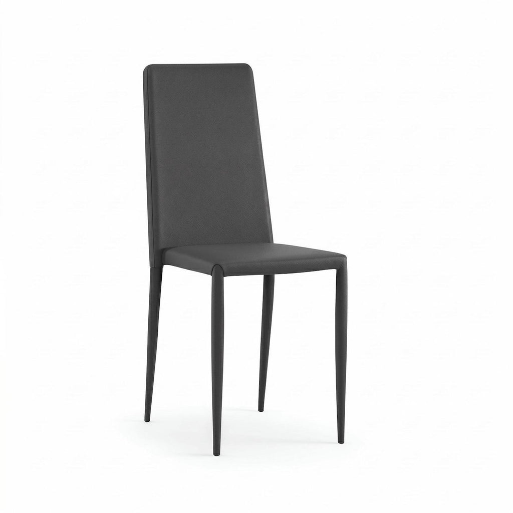 Set 4 sedie sala da pranzo Eloria | Imbottite e impilabili | Grigio scuro
