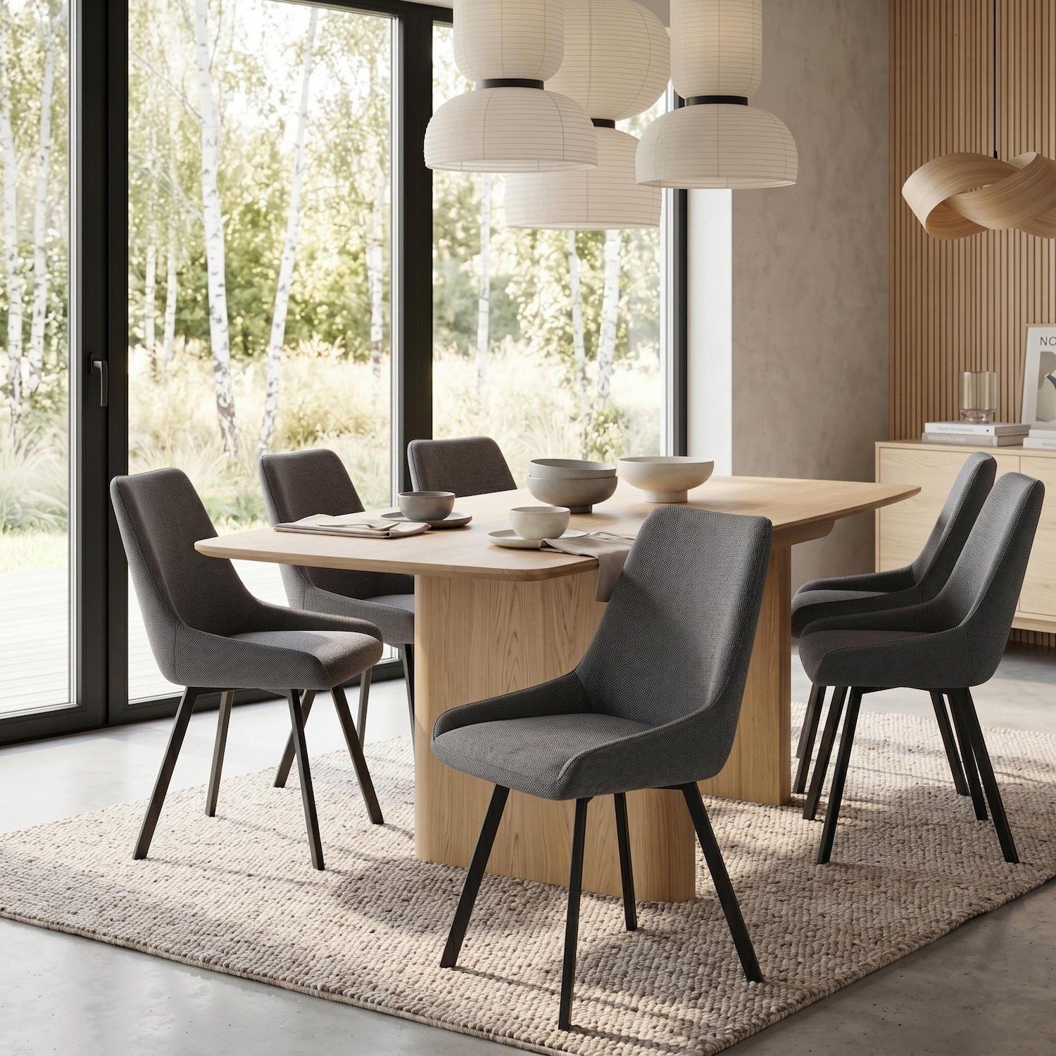 Set 4 sedie per sala da pranzo o cucina Selora | Grigio scuro