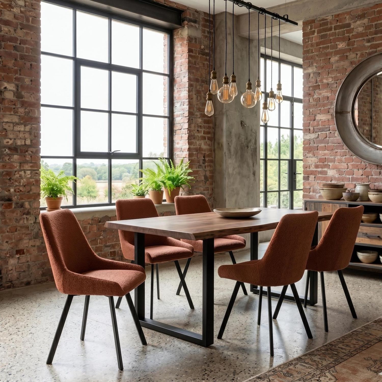 Set 4 sedie per sala da pranzo o cucina Selora | Ruggine
