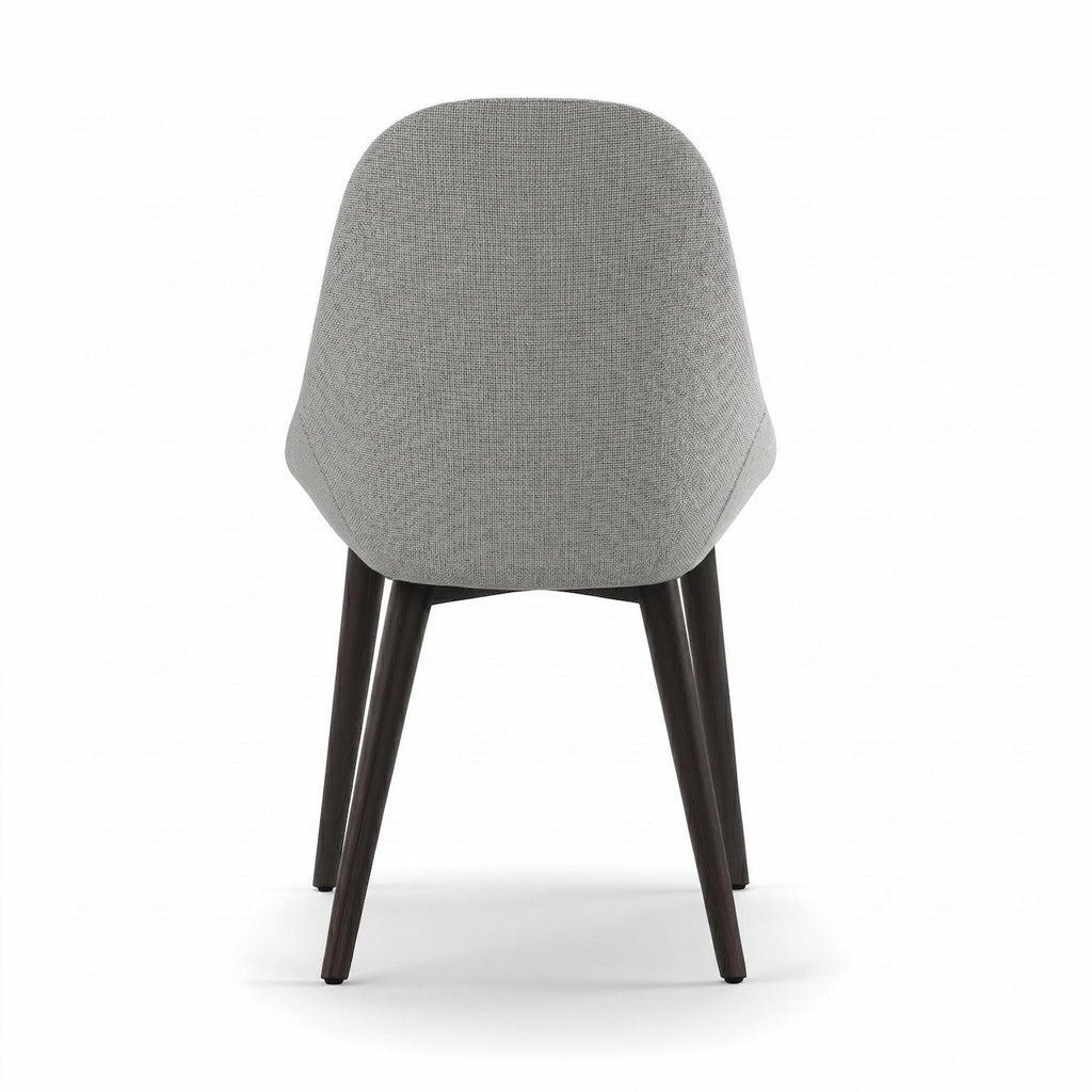Set 4 sedie in legno massello di noce e tessuto Noraya - Grigio chiaro