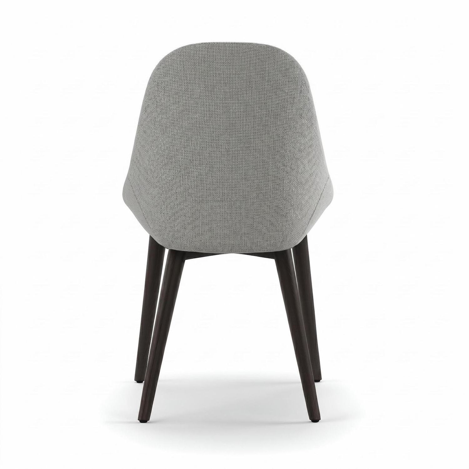 Set 4 sedie in legno massello di noce e tessuto Noraya - Grigio chiaro