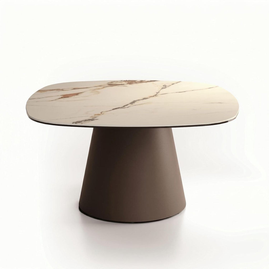 Tavolino da salotto in metallo e ceramica Marven Big - Calacatta Oro