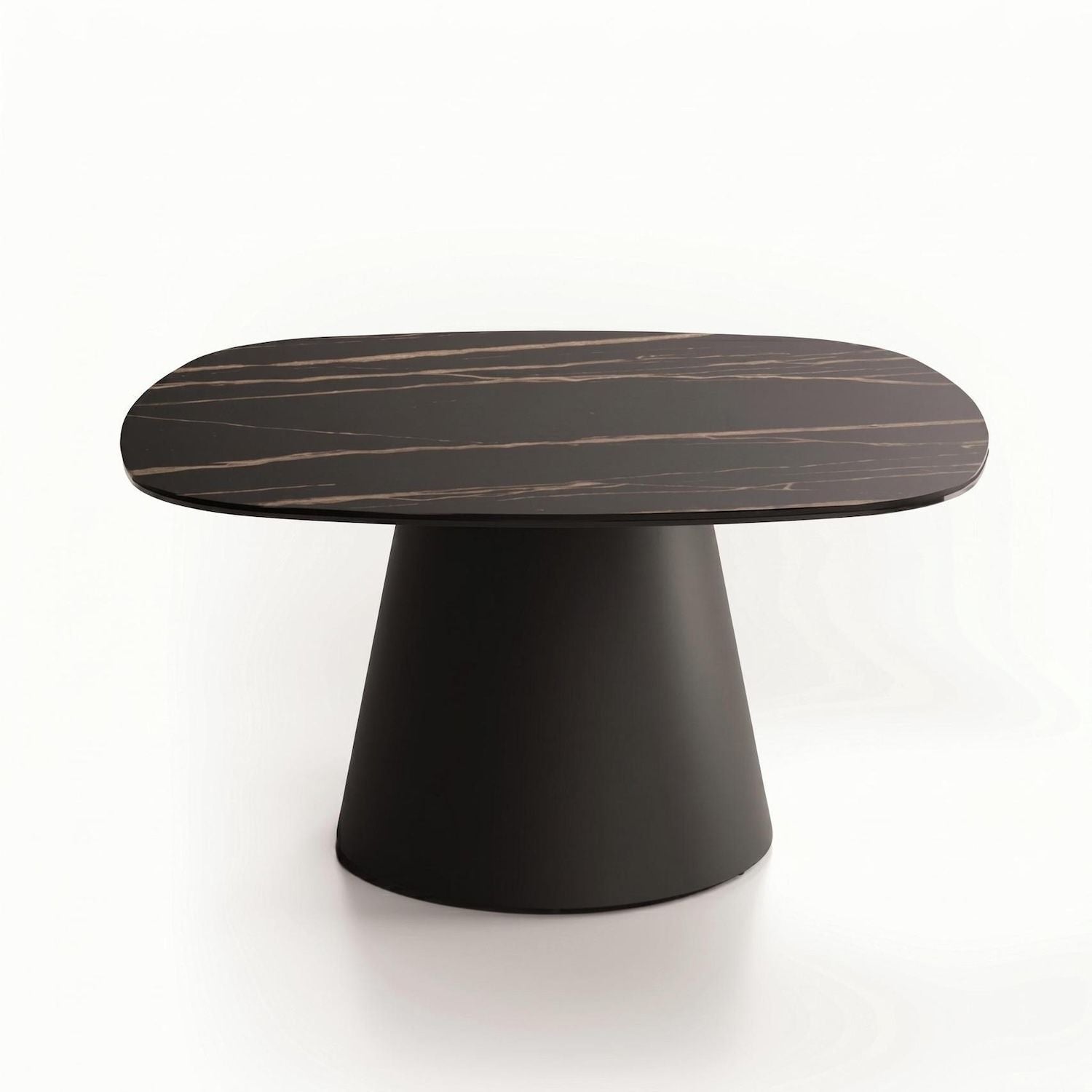 Tavolino da salotto in metallo e ceramica Marven Big - Nero portoro