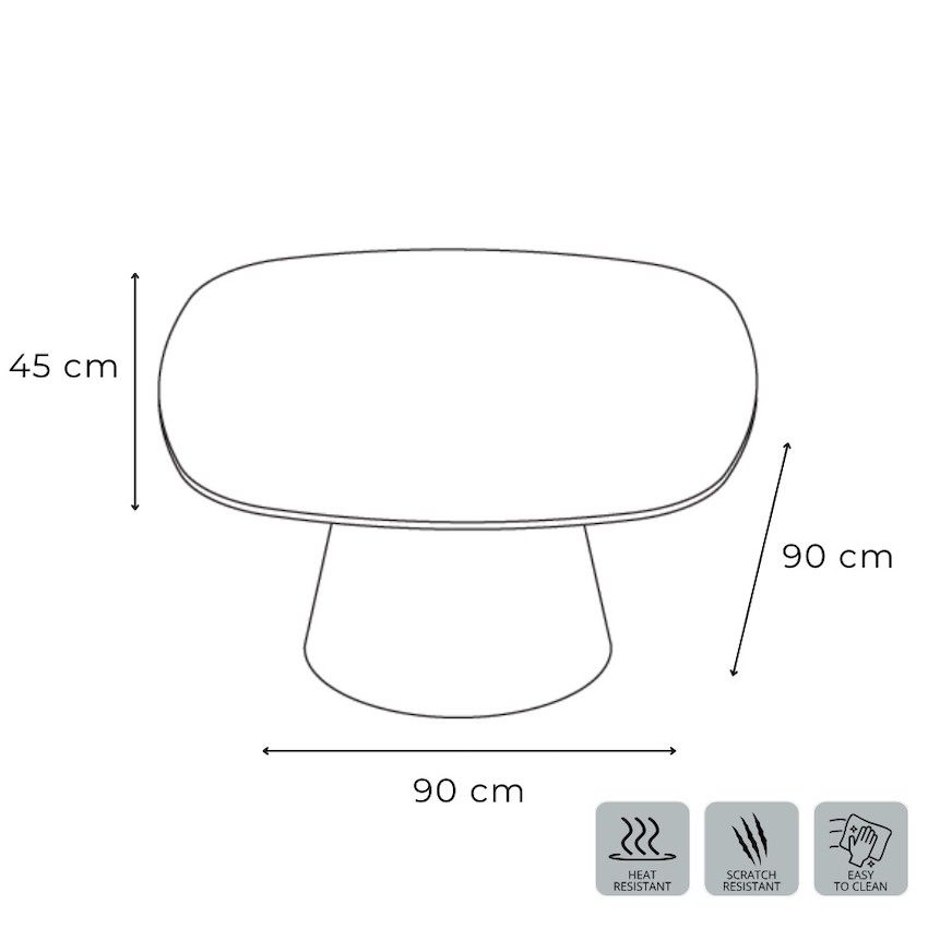 Tavolino da salotto in metallo e ceramica Marven Big