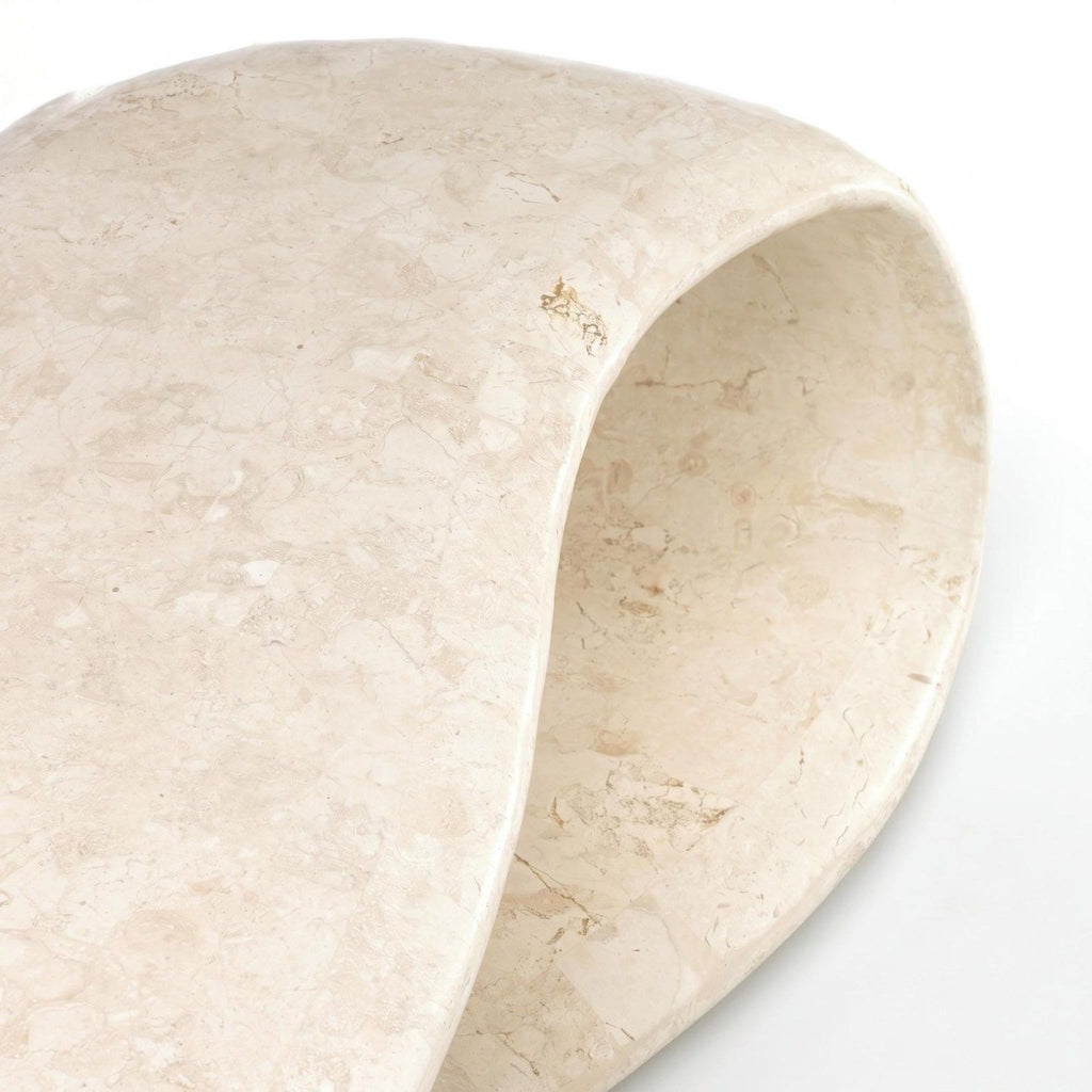 Tavolino da salotto in pietra fossile Novan | Beige