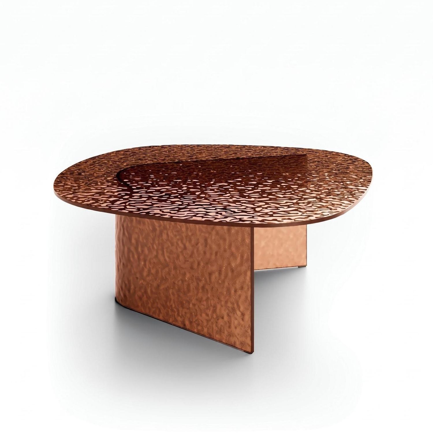 Tavolino in vetro martellato bronzo o fumé Auris Big | Design Moderno