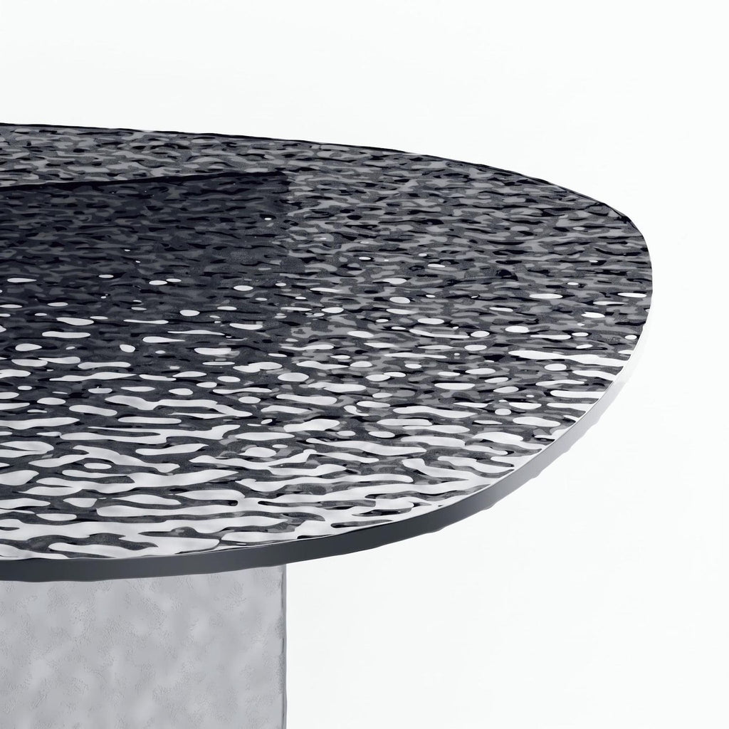 Tavolino in vetro martellato bronzo o fumé Auris Big | Design Moderno