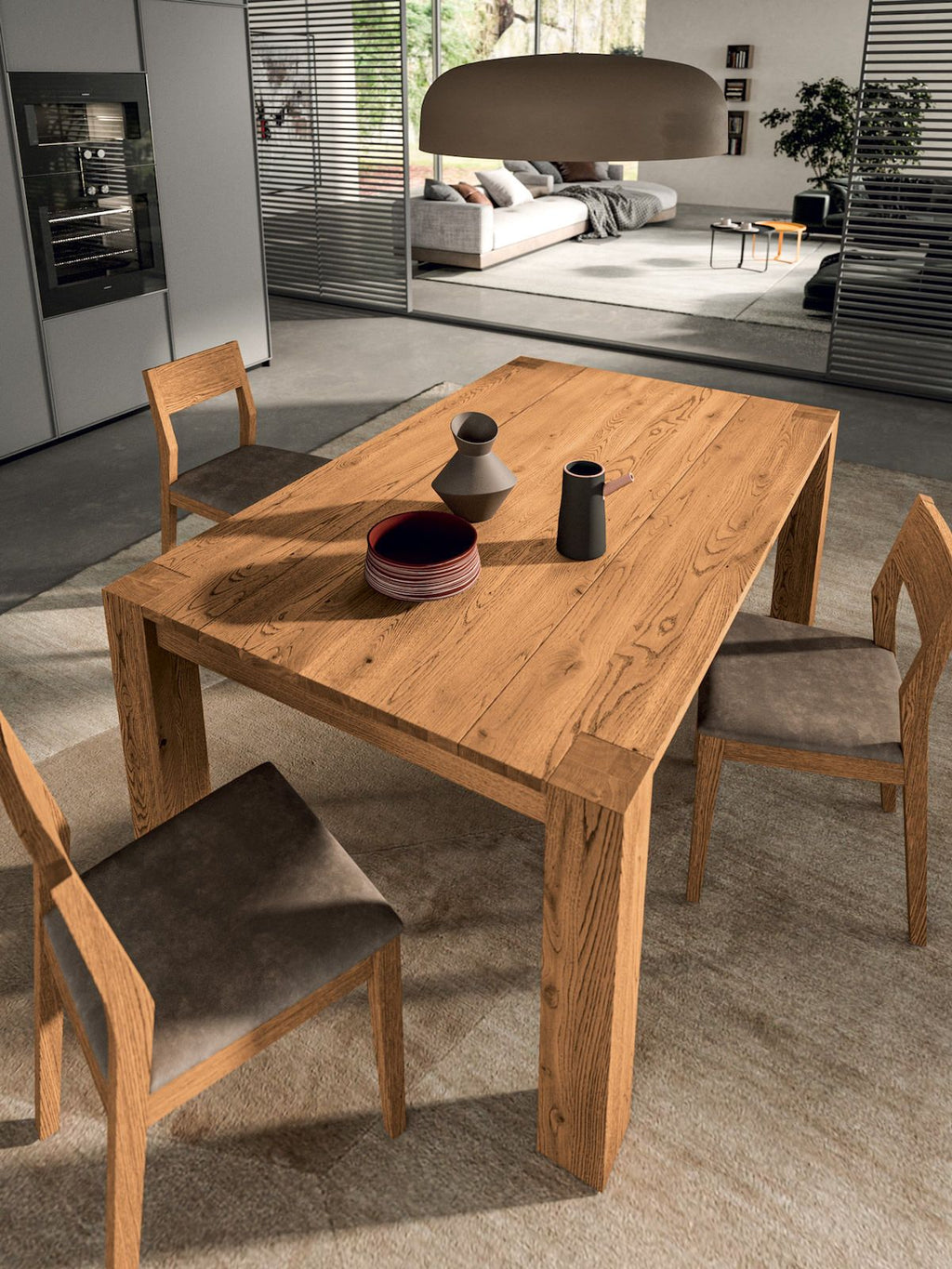 Tavolo in legno massello allungabile Levan - 100% Made in Italy