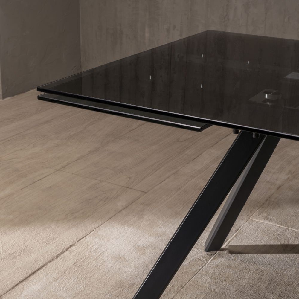 Tavolo allungabile Lysen in vetro temperato 160-240 cm | Fino a 10 Persone