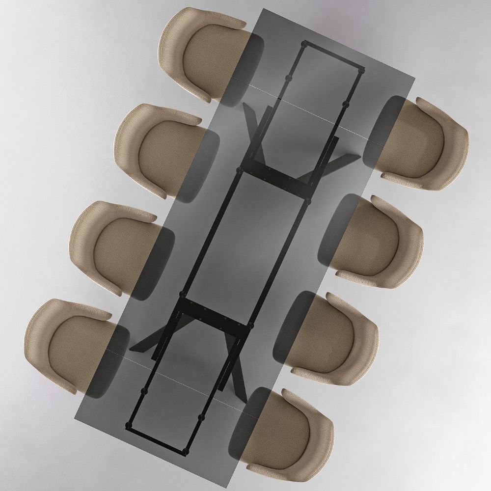 Tavolo allungabile Lysen in vetro temperato 160-240 cm | Fino a 10 Persone
