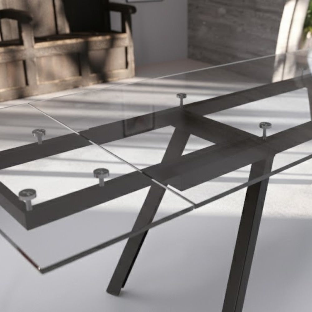 Tavolo allungabile Lysen in vetro temperato 160-240 cm | Fino a 10 Persone