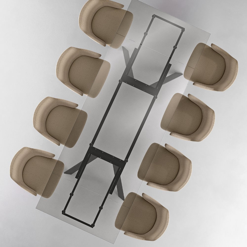 Tavolo allungabile Lysen in vetro temperato 160-240 cm | Fino a 10 Persone