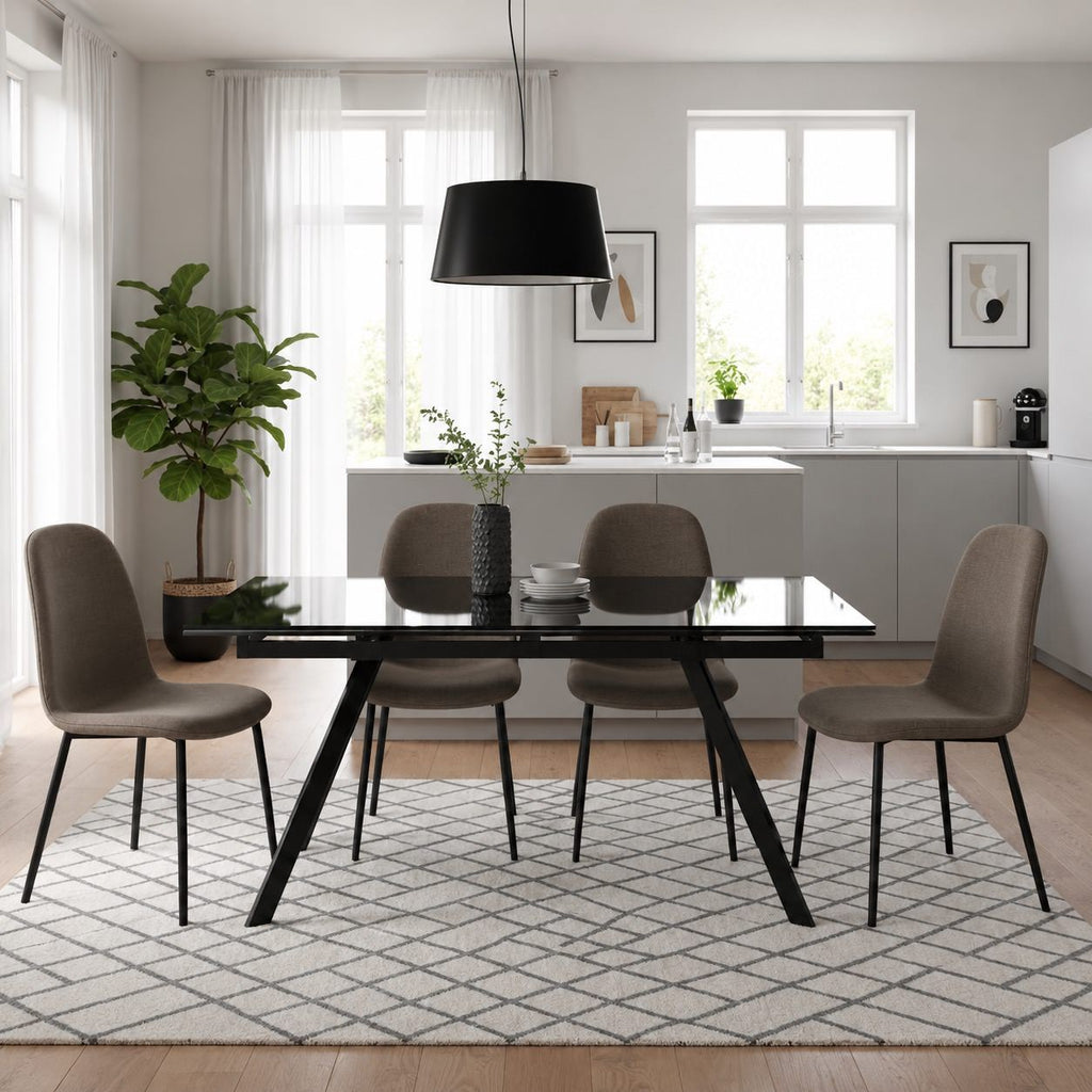 Tavolo allungabile Lysen in vetro temperato 160-240 cm | Fino a 10 