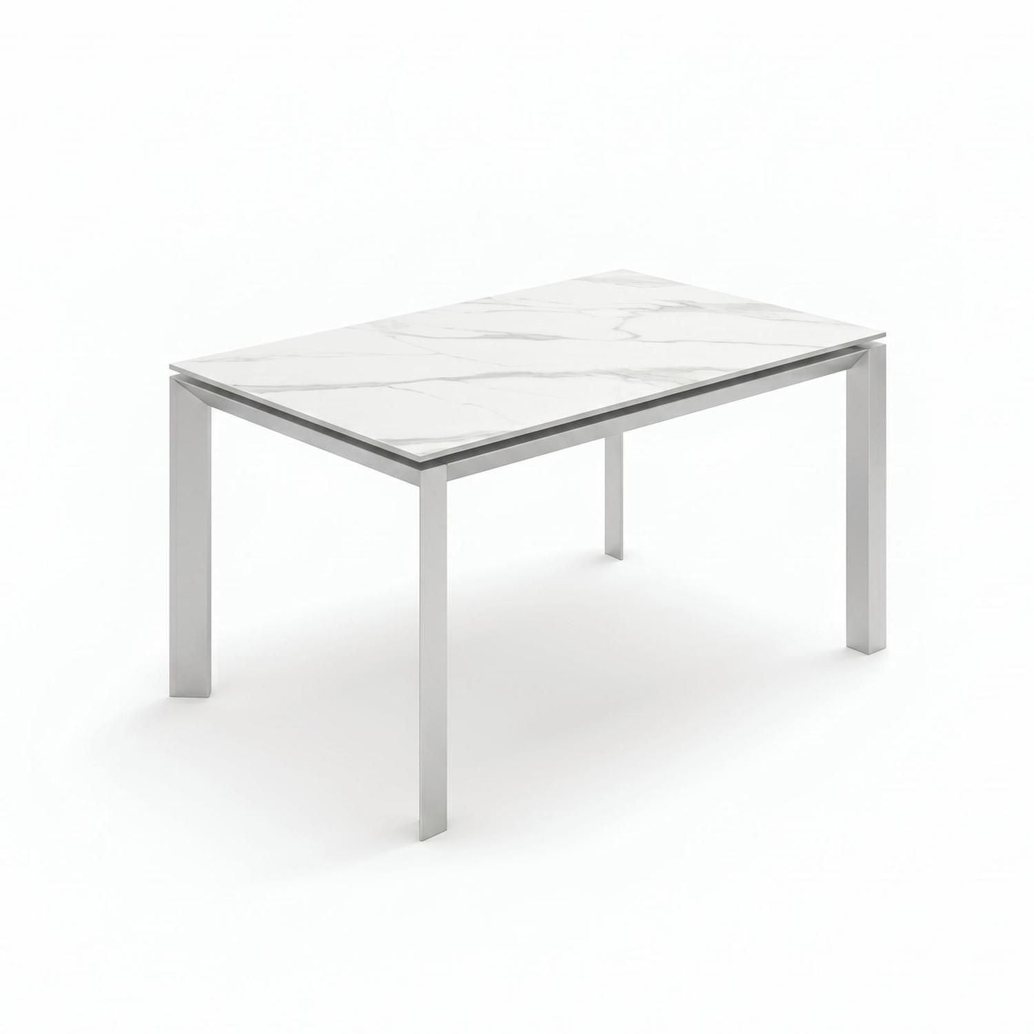 Tavolo allungabile Korven in ceramica 140-220 cm | Bianco
