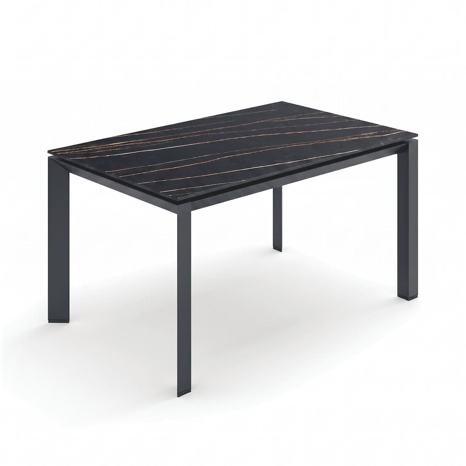 Tavolo allungabile Korven in ceramica 140-220 cm | Nero