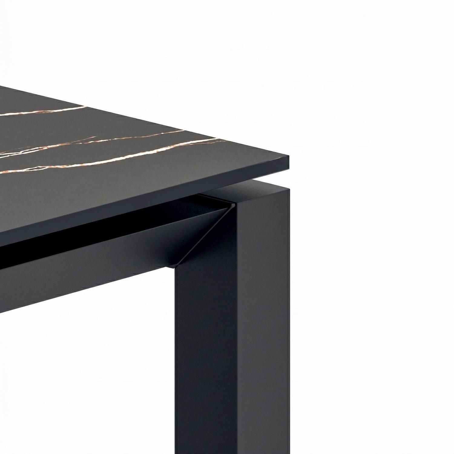 Tavolo allungabile Korven in ceramica 140-220 cm | Nero