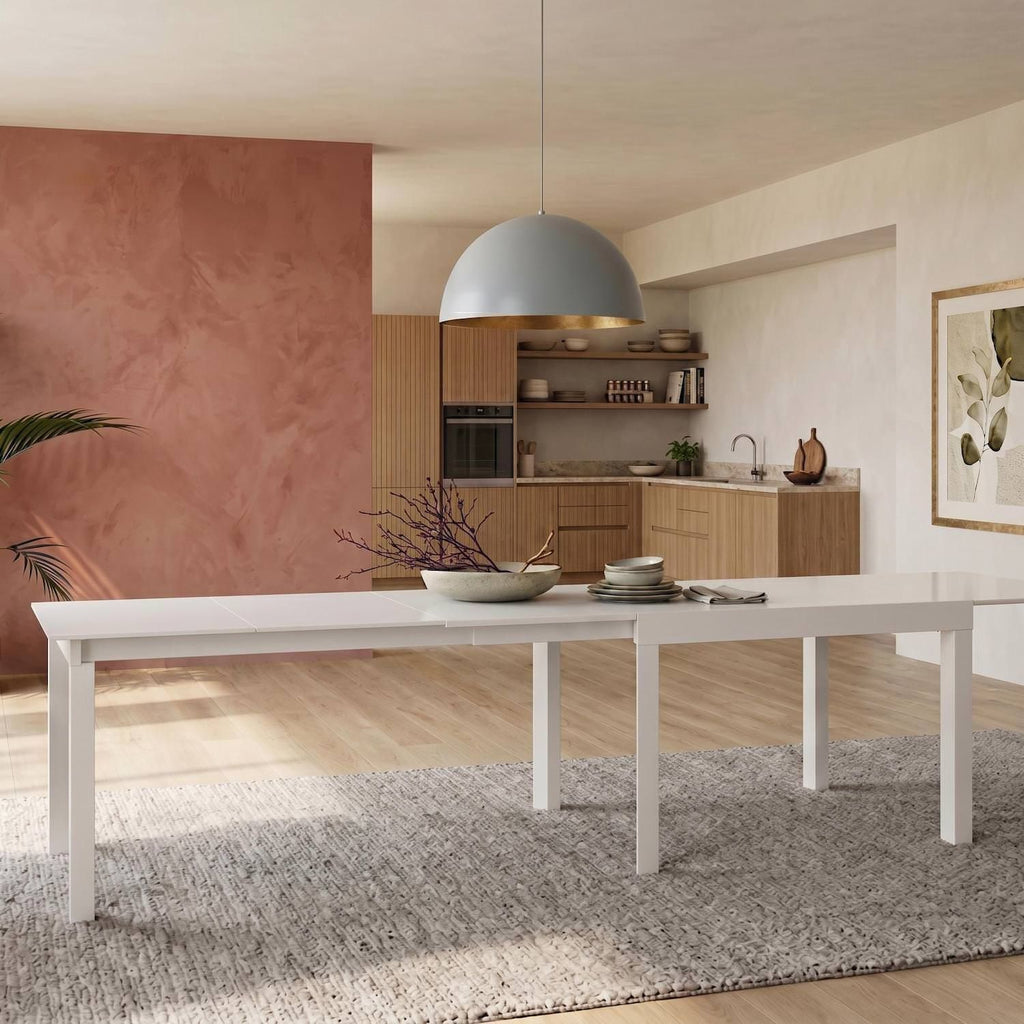 Tavolo allungabile Levor in vetro 120-350 cm | Fino a 12 Persone | Bianco