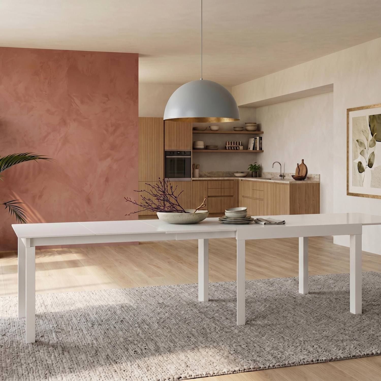 Tavolo allungabile Levor in vetro 120-350 cm | Fino a 12 Persone | Bianco