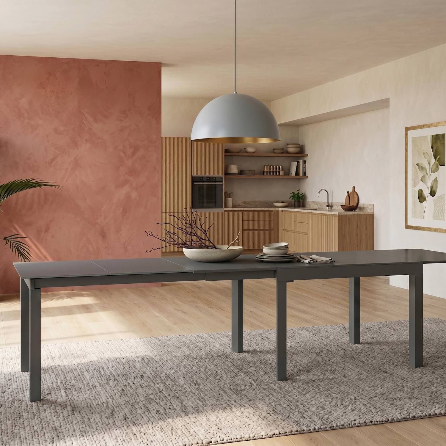 Tavolo allungabile Levor in vetro 120-350 cm | Fino a 12 Persone | Grigio