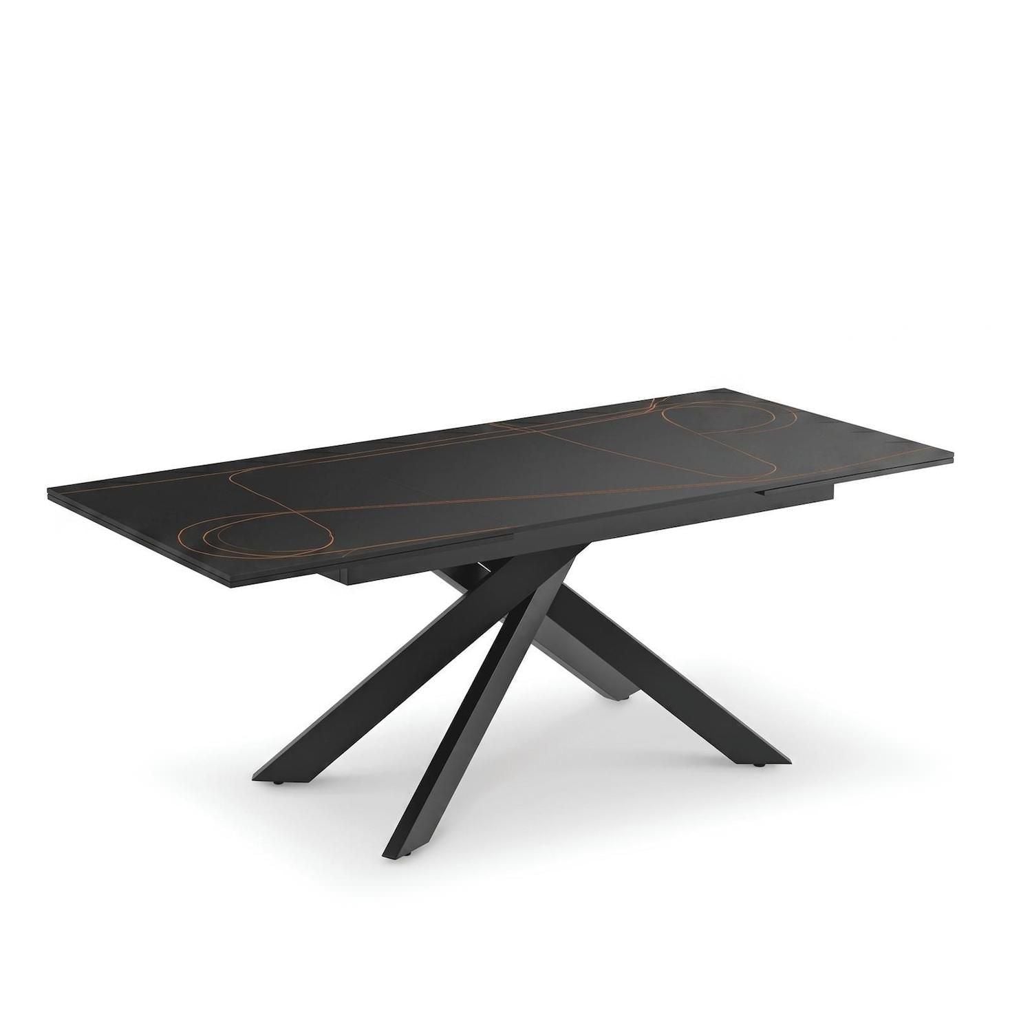 Tavolo allungabile 140-200 cm Terin in Ceramica Nero