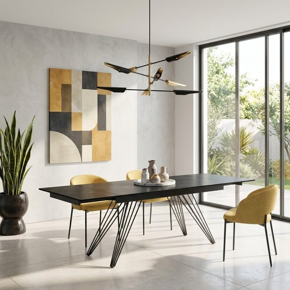 Tavolo allungabile in ceramica effetto Koris 160-240 cm | 10 Posti