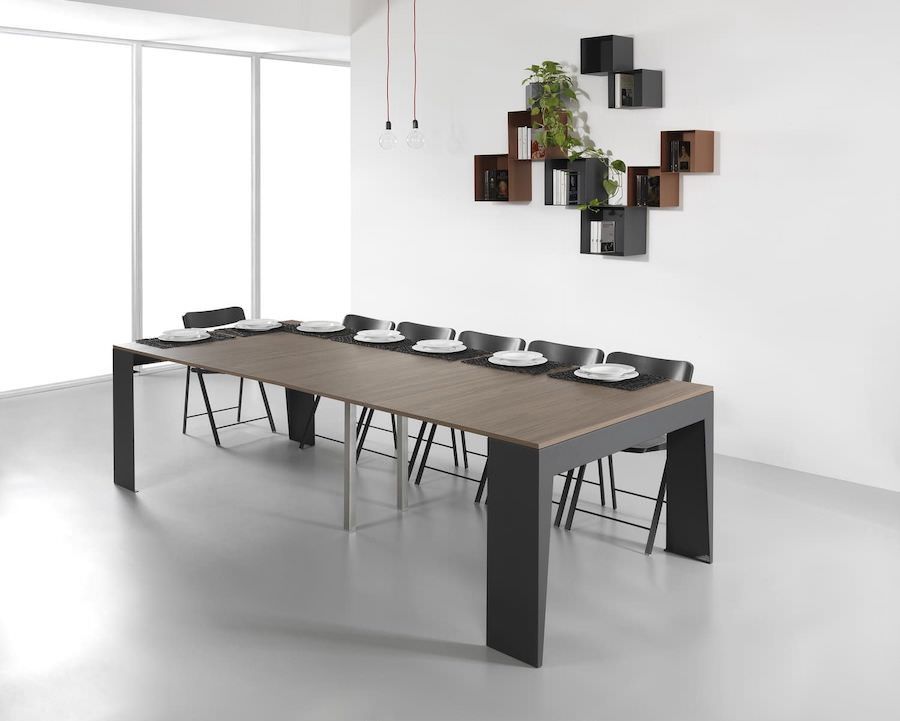 Tavolo Allungabile Shally Dogan Da 3 Metri - Consolle Salvaspazio Con 5 Pannelli | Bianco, Moderno Per Cucina E Sala - Foto 7