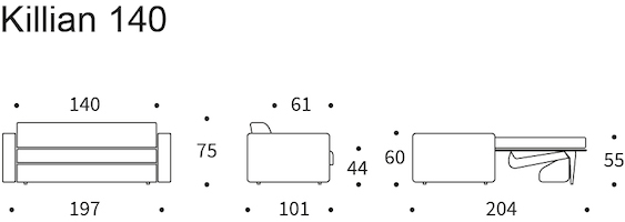 Dimensioni Killian 140