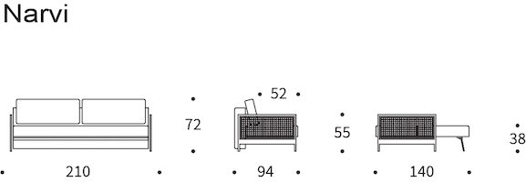 Dimensioni divano Narvi