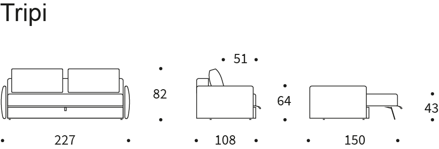 Dimensioni divano Tripi