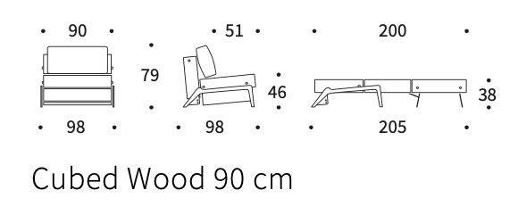 Cubed 90 Wood misure