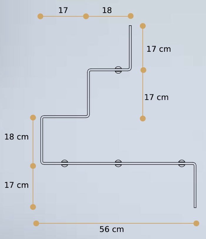 Misure mensola Slalom 1