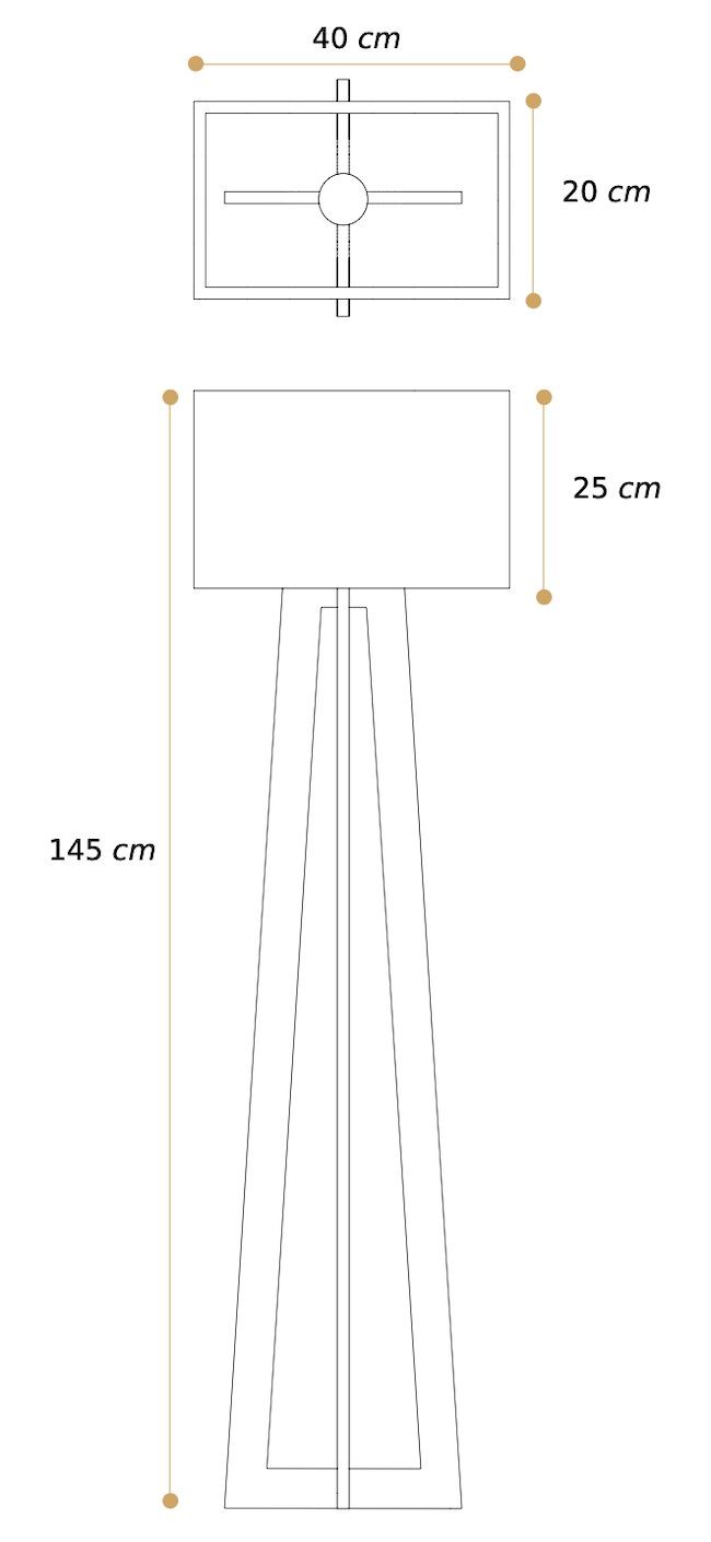 Misure lampada da terra Alisha