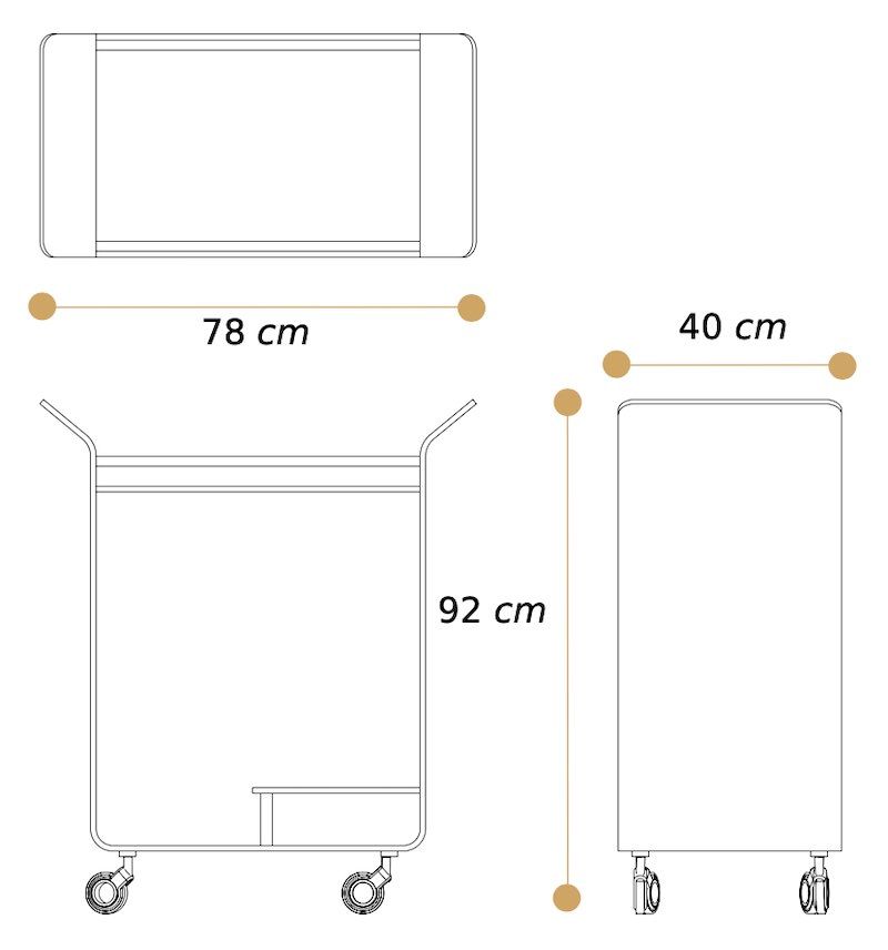 Misure carrello cucina Fabiola