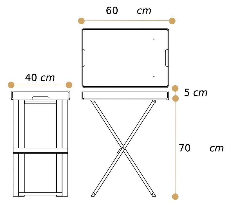 Misure tavolino Milena Vassoio