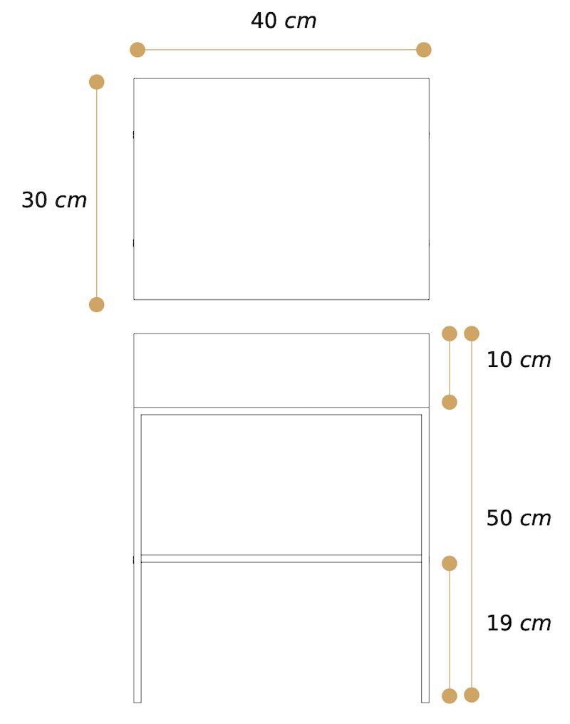 Misure comodino Anita