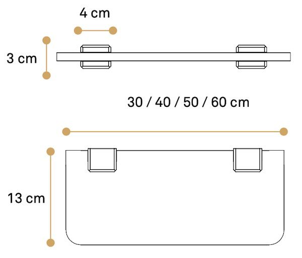 Misure mensola in plexiglass April