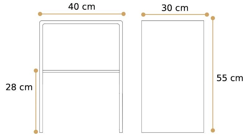 Misure comodino Bianka