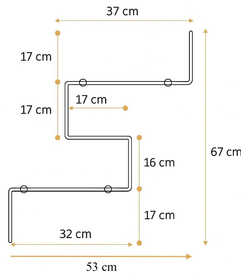 Misure mensola Slalom 2