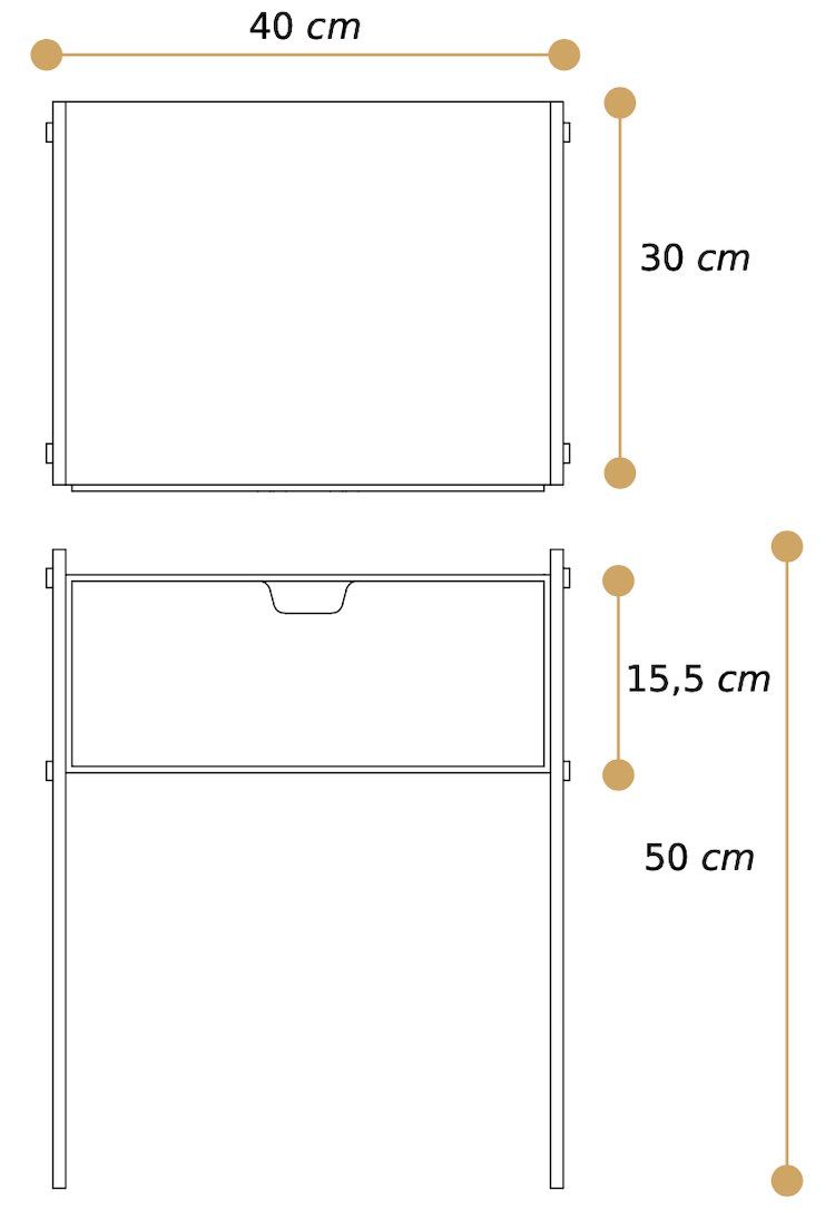 Misure comodino Sleepy