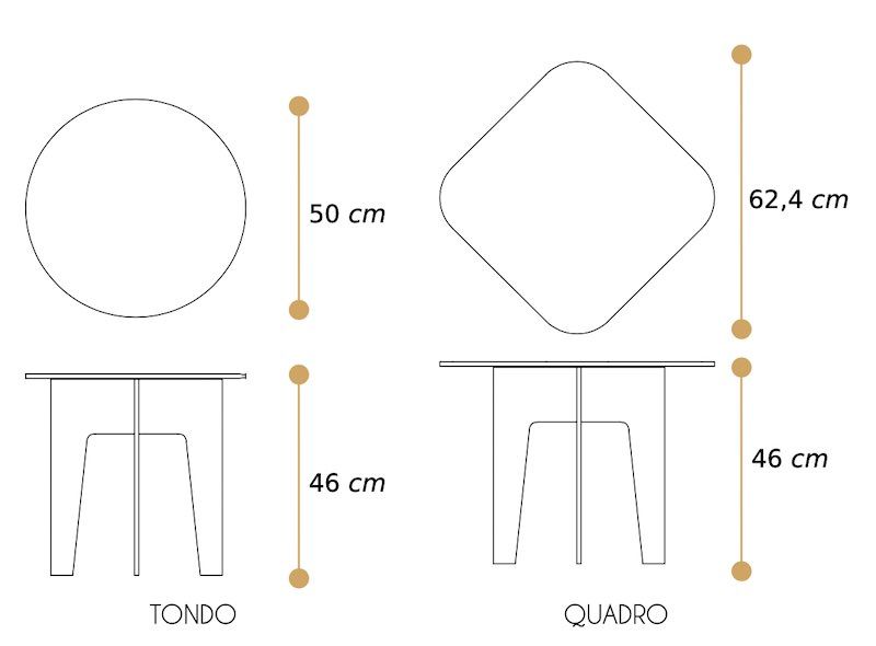 Tavolino da salotto in plexiglass Rami - Misure